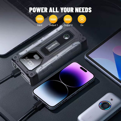 MULTI FUNCTION Car Jump Starter Power Bank with LED Emergency Light