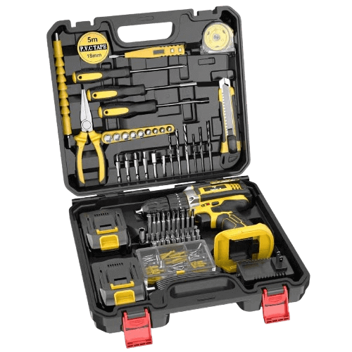 20V Cordless Impact Drill Kit | 136PCS, 45Nm, 2 Batteries, LED Light