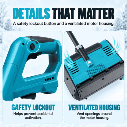 FrostSweep™ 21V Cordless Snow Shovel, 12.5" Clearing Width, 2×4000mAh Batteries
