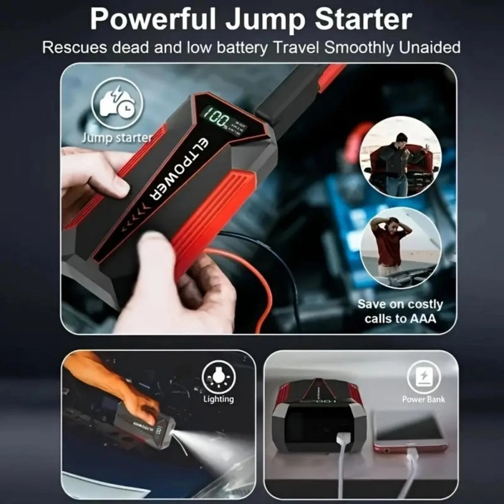 4 in 1 Portable Jump Starter with Air Pump Pro