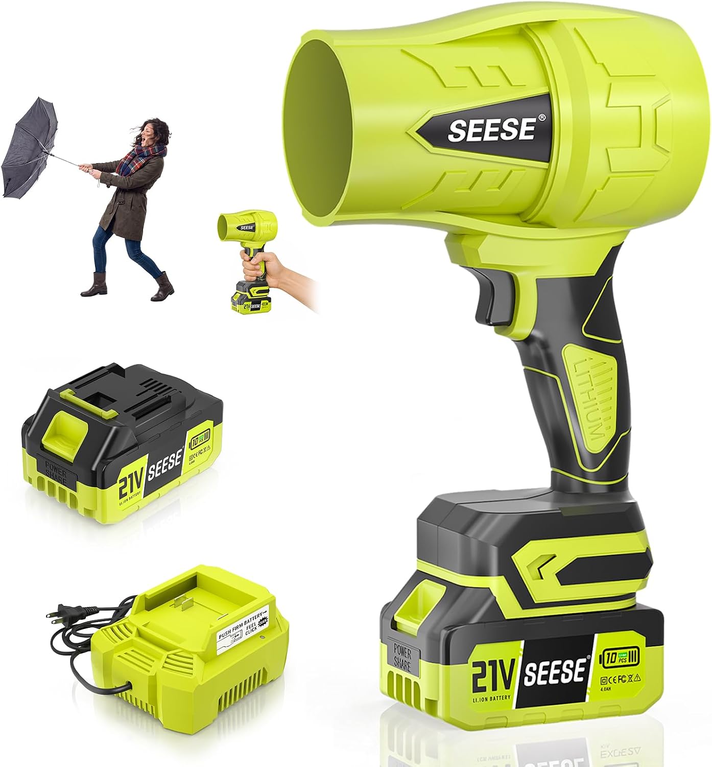 Turbo Cordless Leaf Blower – 150 MPH 600 CFM, 20V 4.0Ah Battery, Lightweight 4-in-1 Handheld Blower