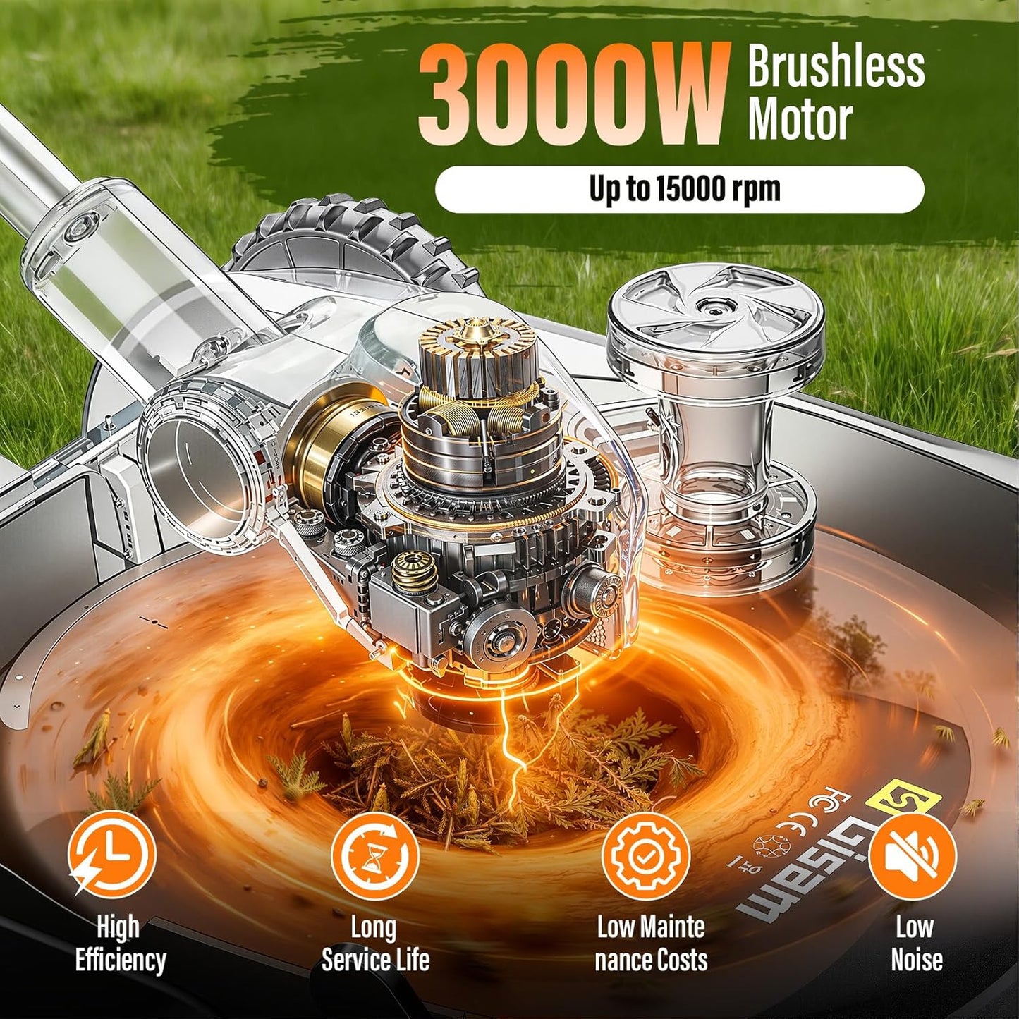 TrimFlex™ Electric Lawn Mower 3000W Brushless | String Trimmer & Wheeled Edger Combo | 2×4.0Ah Battery