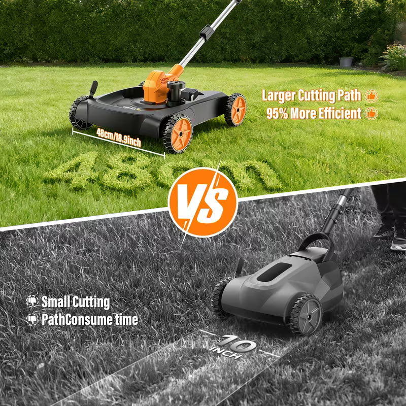 TrimFlex™ Electric Lawn Mower 3000W Brushless | String Trimmer & Wheeled Edger Combo | 2×4.0Ah Battery