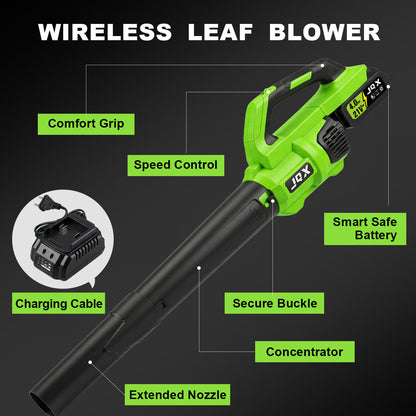 AirJet™ 21V Cordless Leaf Blower | Brushless Motor, Dual Batteries & High-Performance Handheld Yard Blower