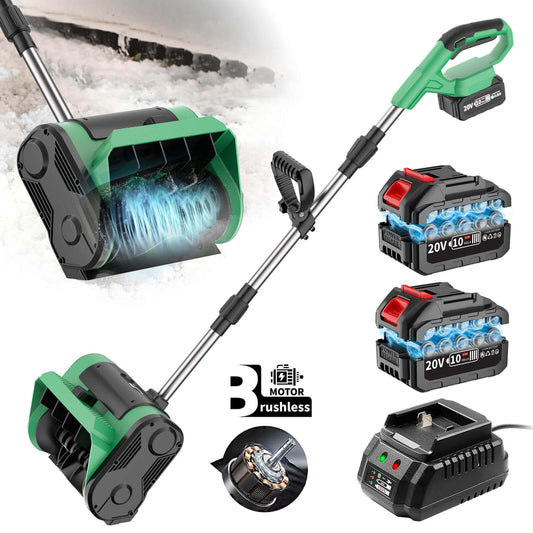 20V Cordless Snow Shovel – 12" Lightweight & Powerful Electric Snow Blower with 2X Battery