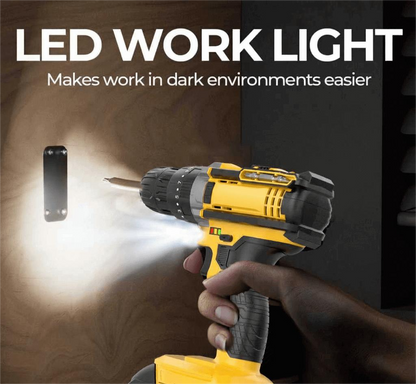 20V Cordless Impact Drill – 35Nm Torque, 2-Speed, LED Light, 2×2000mAh Batteries, Full Accessory Kit