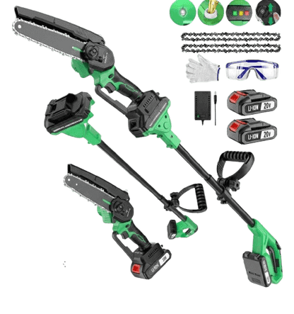 2-in-1 Cordless 6-Inch Pole Saw | 5–10 ft Extendable Rod | 2 Batteries (2000mAh)