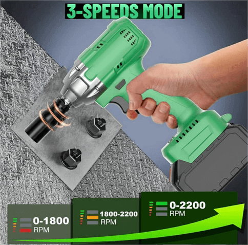 3-in-1 Cordless Impact Wrench 20V | 320Nm Brushless Motor | 2× 4000mAh Batteries