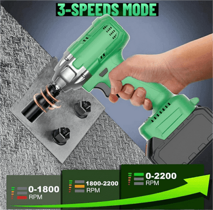 3-in-1 Cordless Impact Wrench 20V | 320Nm Brushless Motor | 2× 4000mAh Batteries