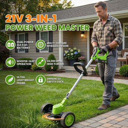 TrimFlex™ 3-in-1 Grass Trimmer | Cordless use, edging, cutting blades