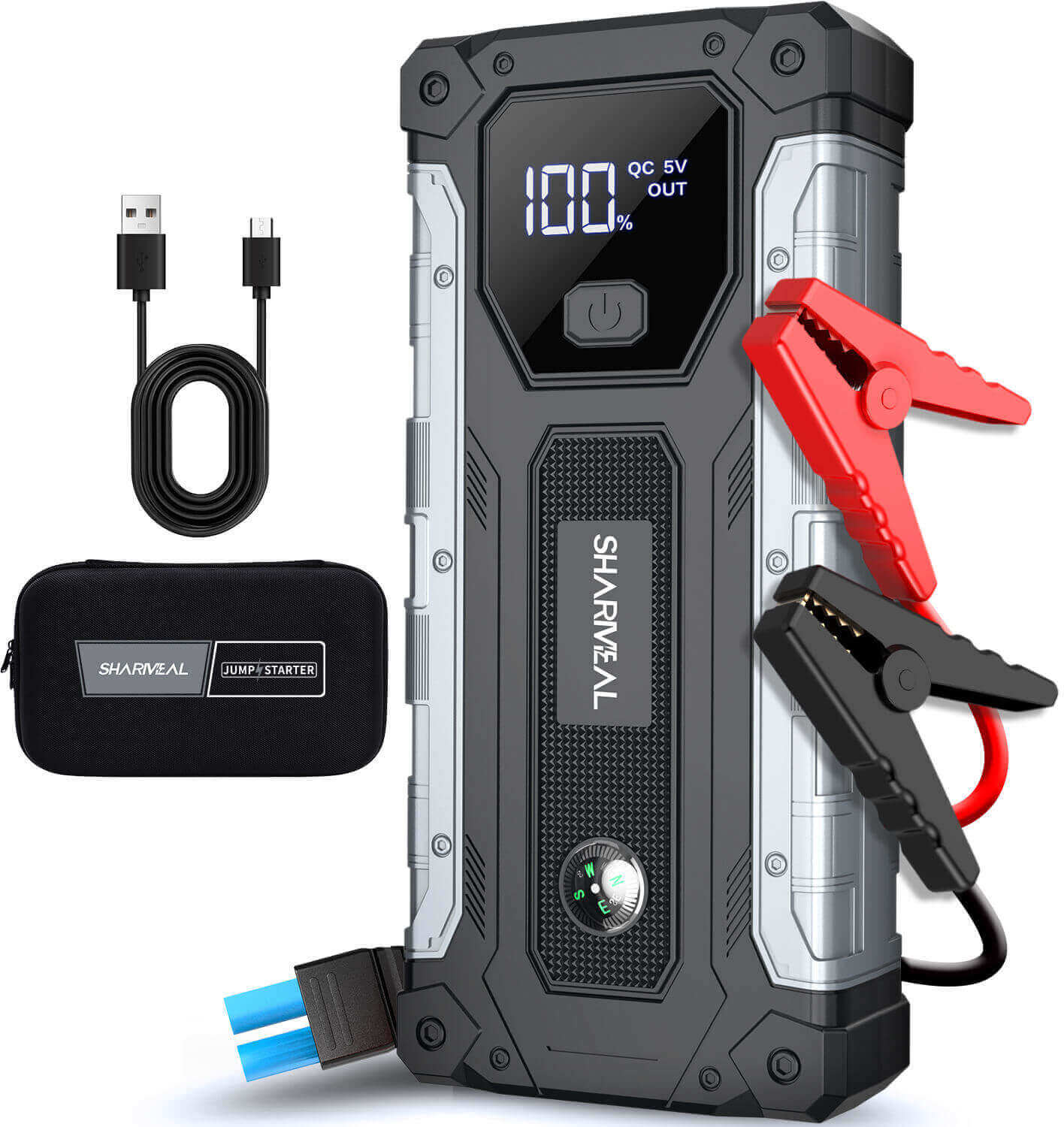 MULTI FUNCTION Car Jump Starter Power Bank with LED Emergency Light