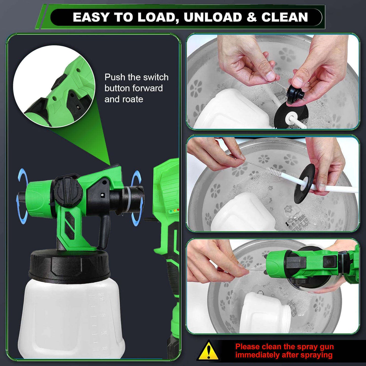 SprayMaster™ Paint Spray Gun | 1500W motor, dual batteries, 1000ml tank