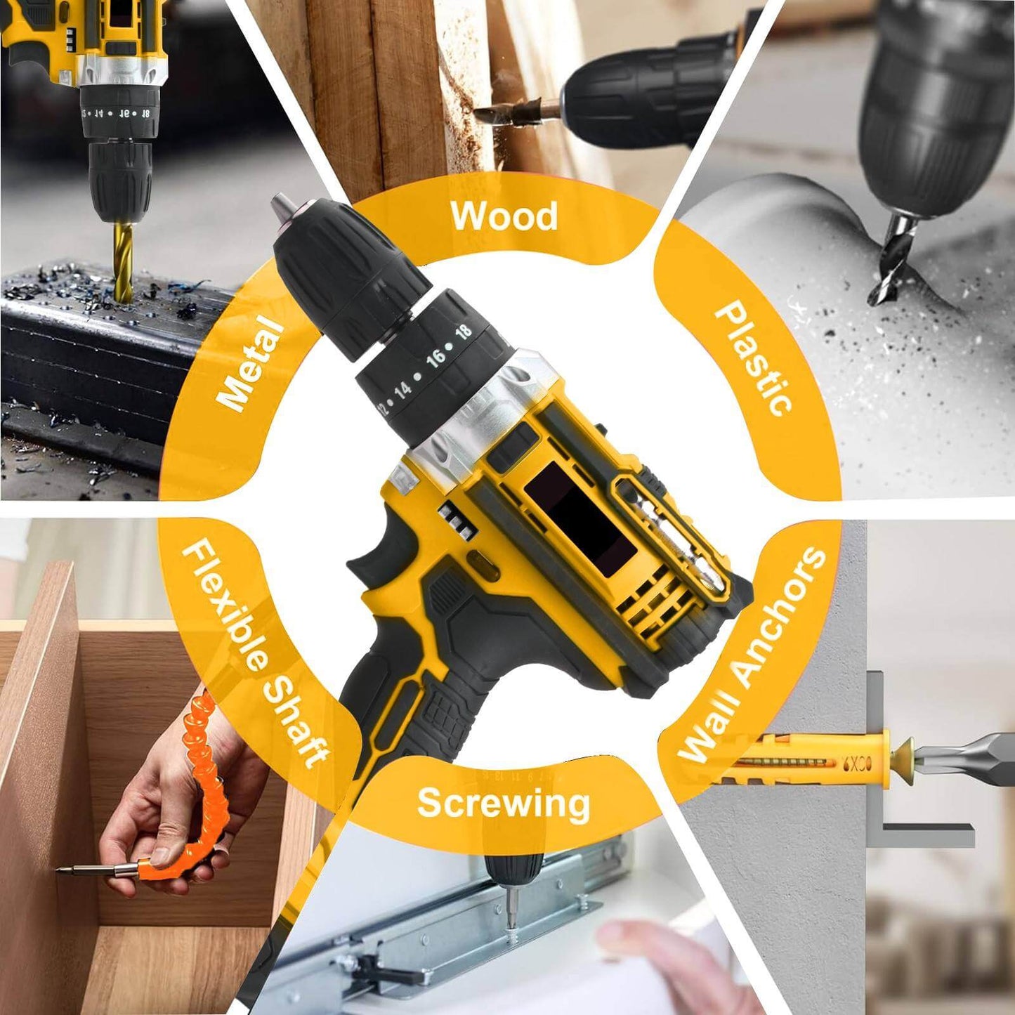 20V Cordless Impact Drill – 35Nm Torque, 2-Speed, LED Light, 2×2000mAh Batteries, Full Accessory Kit