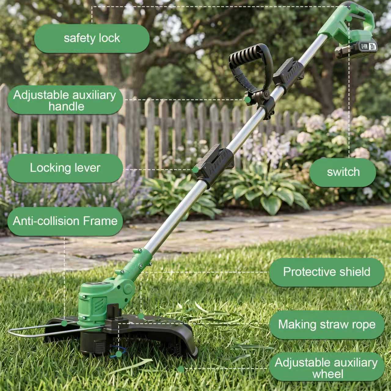 TrimFlex™ 3-in-1 Grass Trimmer | Cordless use, edging, cutting blades