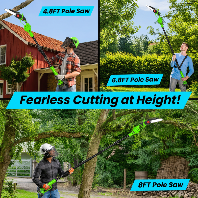 TrekSaw™ Cordless Chainsaw Set | 2-in-1 design, extendable pole, 2x20V