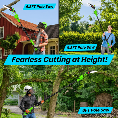 TrekSaw™ Cordless Chainsaw Set | 2-in-1 design, extendable pole, 2x20V