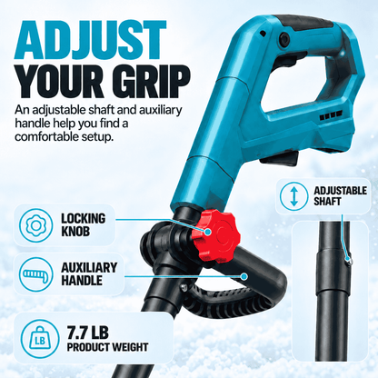 FrostSweep™ 21V Cordless Snow Shovel, 12.5" Clearing Width, 2×4000mAh Batteries