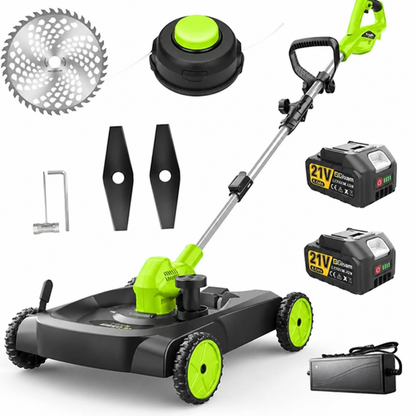 TrimFlex™ Electric Lawn Mower 3000W Brushless | String Trimmer & Wheeled Edger Combo | 2×4.0Ah Battery