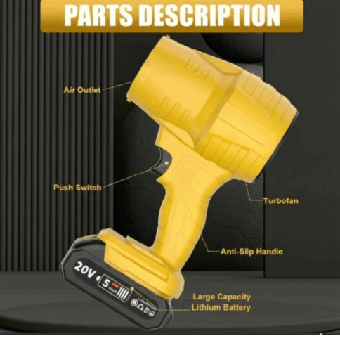 Turbo™ 20V Brushless High-Pressure Leaf Blower | 2×2000mAh Battery, 3 Nozzles