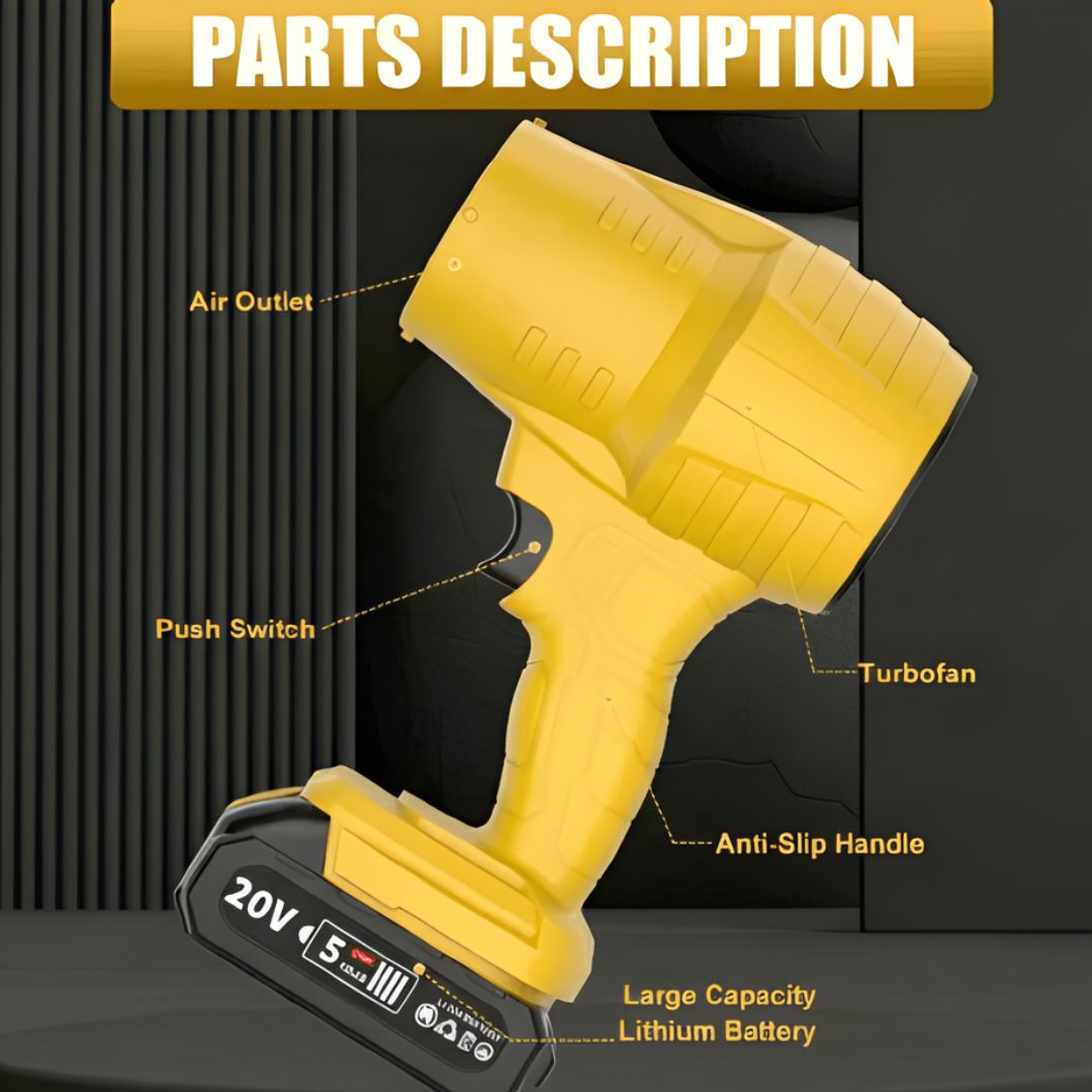 airjet 20v leaf blower brushless motor 3 nozzles dual batteries_2