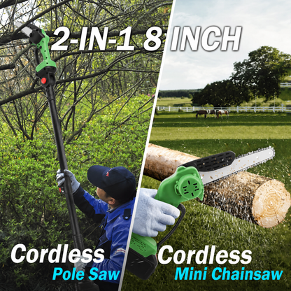 TrekSaw™ Cordless Chainsaw Set | 2-in-1 design, extendable pole, 2x20V