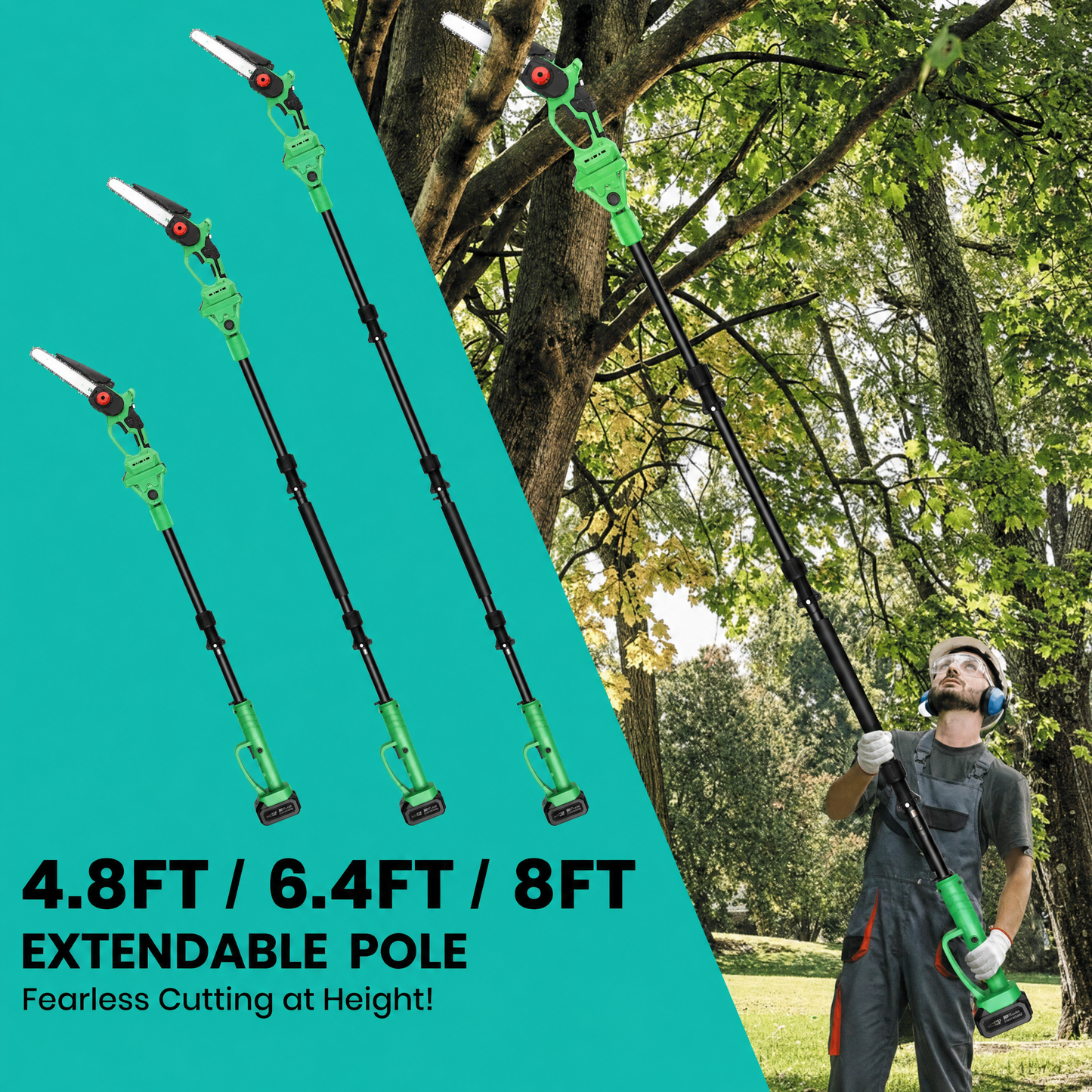 TrekSaw™ Cordless Chainsaw Set | 2-in-1 design, extendable pole, 2x20V