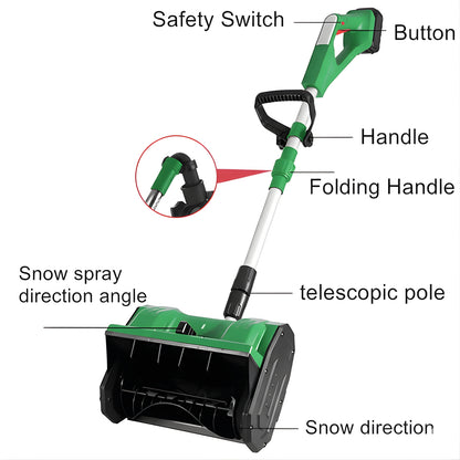 FrostSweep™ Cordless Snow Shovel | 20V use, 12" width, dual batteries