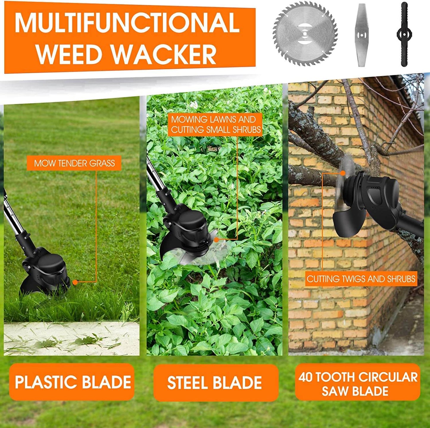 16 Pcs Replacement Blades Kit for 3-in-1 Grass Trimmer