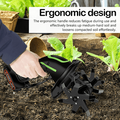 2-in-1 Cordless Garden Tiller & Cultivator with Adjustable Extension Pole