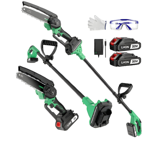 TrekSaw™ Cordless Chainsaw Set | 2-in-1 design, extendable pole, 2x20V