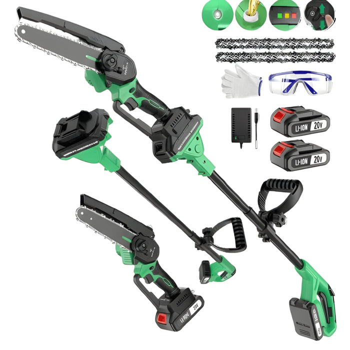 TrekSaw™ Cordless Chainsaw Set | 2-in-1 design, extendable pole, 2x20V