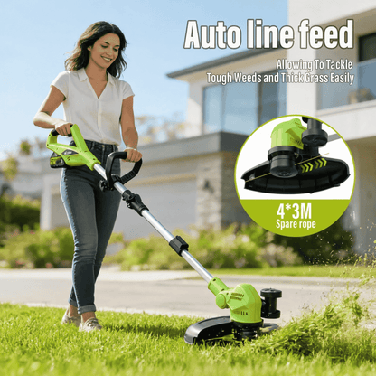 TrimFlex™ Electric Lawn Mower 3000W Brushless | String Trimmer & Wheeled Edger Combo | 2×4.0Ah Battery
